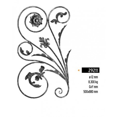 Panou floral balustrada fier forjat Cod 29211