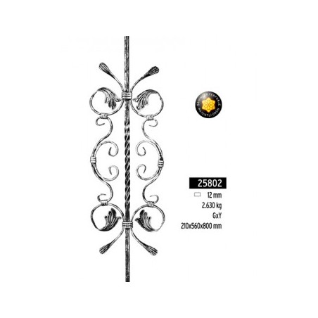 Panou floral balustrada fier forjat Cod 25802